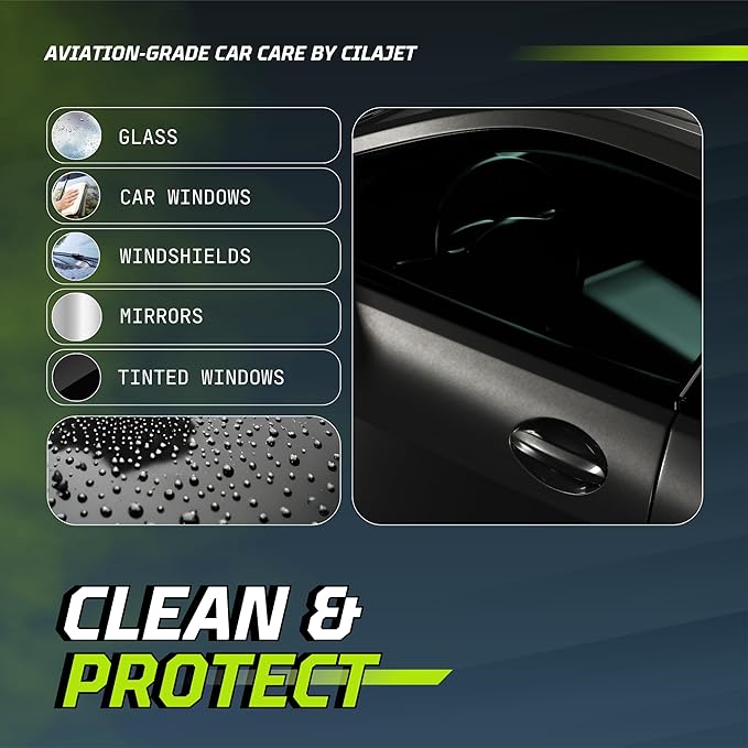 Care Glass Cleaner (16 oz) - Auto Window Cleaner for Car and Truck Windows, Windshields, Mirrors Professional Strength, Streak-Free Window Cleaning Kit, Safe for Tinted Windows, Made in USA 