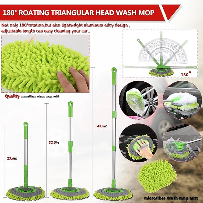 GASLIKE 63PCS Car Wash Cleaning Kit,Car Wash Brush with Long Handle,Car Detailing Kit with Foam Gun,Car Cleaning Supplies,Handheld Vacuum, Car Detailing Kit (63PCS)