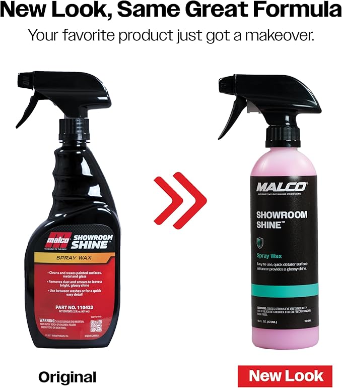Malco Showroom Shine Spray Car Wax – Best Car Wax Spray for Professional Finish/Easy to Use Instant Detailer/Cleans and Waxes Painted Surfaces, Metal and Glass / 16oz. (110416)