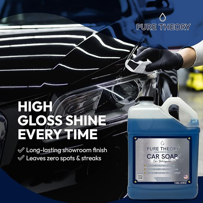 Car Whisperer – Premium Car Wash Soap 128 fl oz | High-Foam, pH-Balanced Formula | Streak-Free Shine | Protects Wax and Coatings | Safe for All Finishes | MADE IN USA