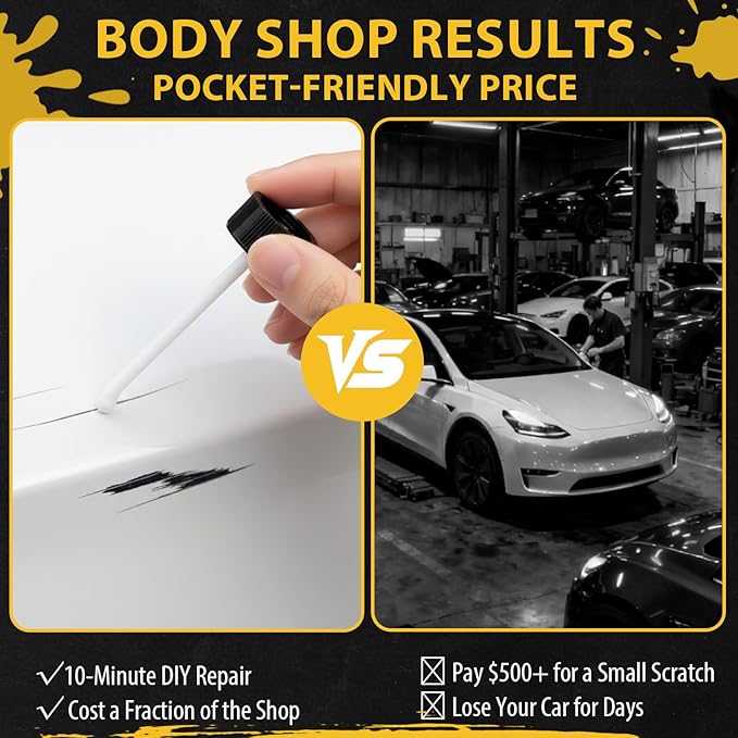 Car Scratch Remover, 30ml Blue Car Paint Touch Up for Deep Scratches, Quick Drying, Easy to Use, Includes Body Putty & Sandpaper for Professional DIY Finish