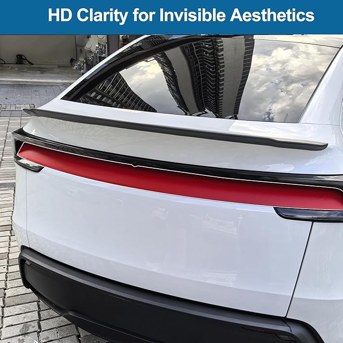 PPF Film for Tesla Model Y Juniperlliftgate Applique Wrap Sticker Exterior for Model Y Juniper Accessories Precut Protective Film Daytime Running Lights Trim Film (Red)