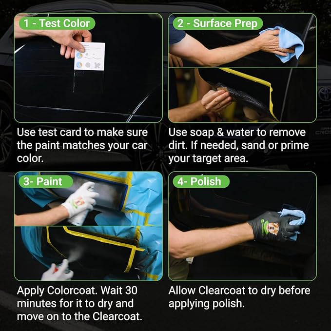 TouchUpDirect Car Paint Touch Up Spray Kit – Toyota 040 Super White Exact Match Auto Paint Kit with Car Color Spray and Clearcoat, for Repainting or Scratch Repair, Essential Kit