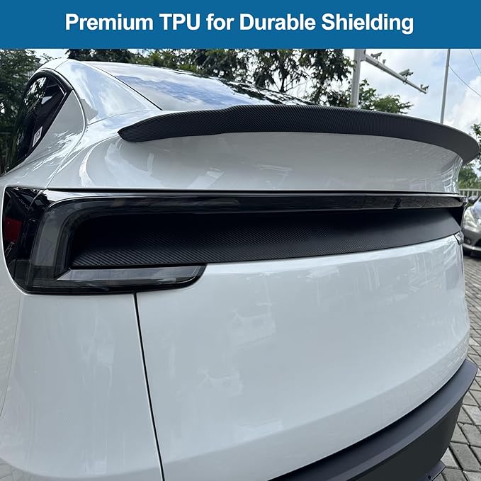 PPF Film for Tesla Model Y Juniperlliftgate Applique Wrap Sticker Exterior for Model Y Juniper Accessories Precut Protective Film Daytime Running Lights Trim Film (Carbon Fiber)