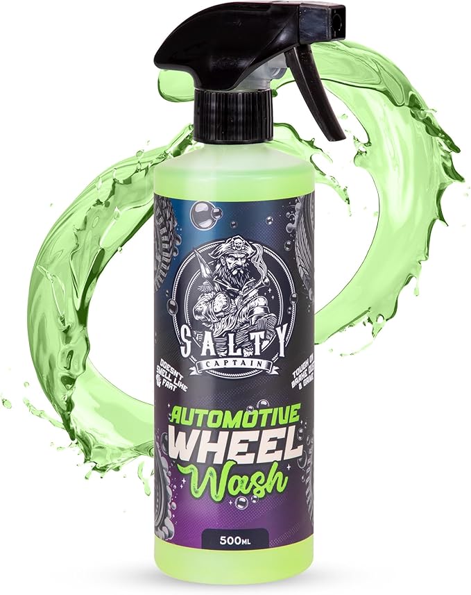 Salty Captain Car Wheel Cleaner 16.9oz – Powerful Wheel Wash Spray for Cars, Trucks, SUVs, Motorcycles & RVs – Tough on Brake Dust & Grime while Safe for Paint & Tires – Premium Quality & Easy to Use