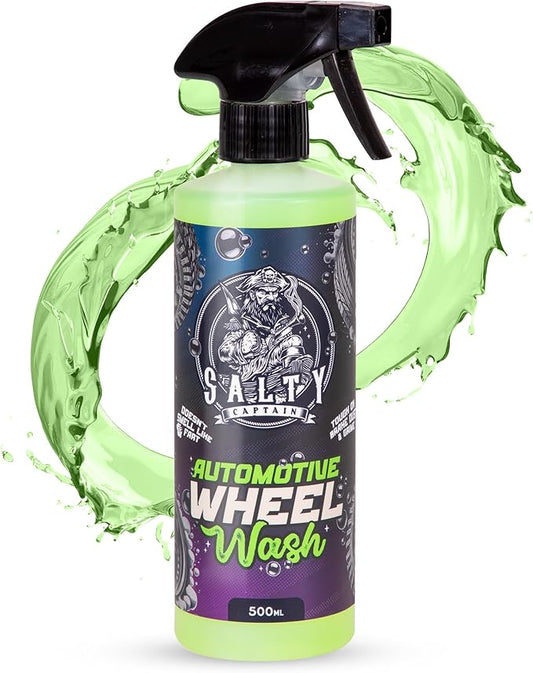 Salty Captain Car Wheel Cleaner 16.9oz – Powerful Wheel Wash Spray for Cars, Trucks, SUVs, Motorcycles & RVs – Tough on Brake Dust & Grime while Safe for Paint & Tires – Premium Quality & Easy to Use
