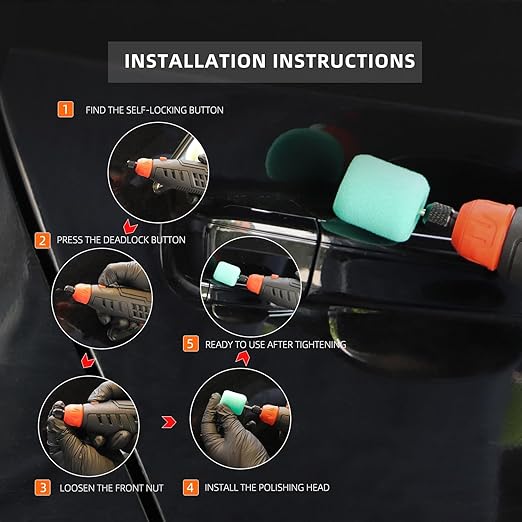 Cordless Rotary Tool, SPTA Powerful Mini Detail Polisher Kit, 36Pcs 12V Li-ion Battery 5,000-25,000 RPM Micro Auto Detailing Car Polisher Polishing Foam Pad Set for Buffing Polishing Sanding Cleaning