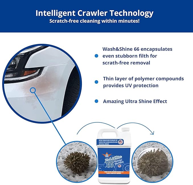 Shinykings Motorcycle Cleaner Wash&Shine 66 | WATERLESS BIke Wash with Ultra Shine Finish | Powerful Motorcycle Detailing Spray for All Surfaces | Bike Cleaner California | 1 Gallon