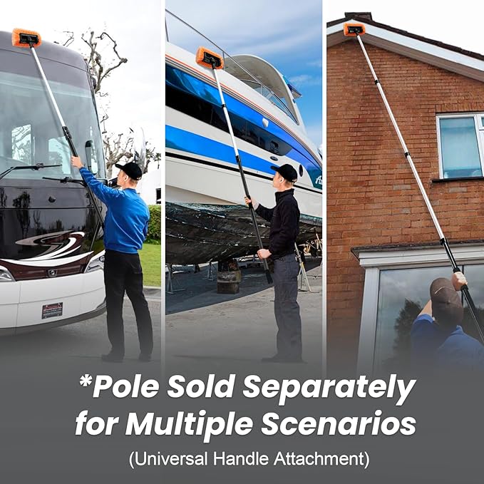 12" Car Wash Brush Head with Soft Bristle for Auto RV Truck Boat Camper Exterior Washing Cleaning