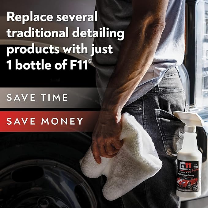 TopCoat F11 Polish & Sealer for Cars, Bikes and More – Water-Based Alternative to Ceramic Wax - 8 oz F11 Kit with Travel Bottle and 2 Microfiber Towels