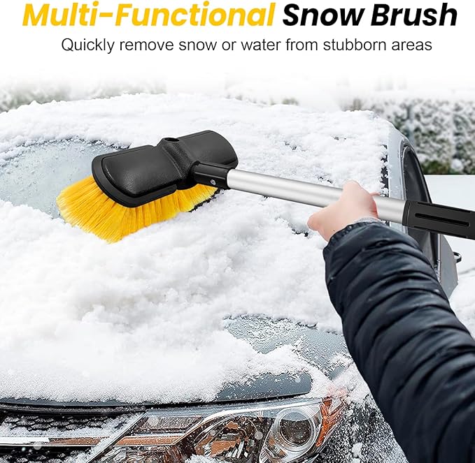 65" Car Wash Brush with Extension Pole, Car Wash 10” Dip Soft Brush, No Scratch Car Cleaning Brush Supplies for RV Boat Truck SUV, House Siding, Snow, Floors