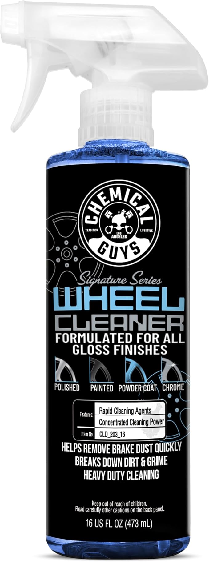 Chemical Guys Wheel Cleaner Spray Signature Series - Safe for Gloss Finishes, Chrome, Painted, Powder-Coated, and Clear-Coated Wheels - Removes Brake Dust and Road Grime - 16 oz