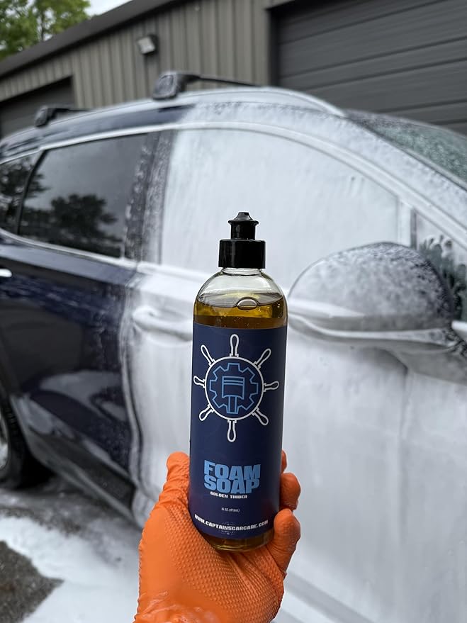 Captain's Car Care Exterior Cleaning Trio Kit, Foam Soap, Ultra HD Wheel Cleaner, 6 Month Ceramic Protection Spray, 3-Step Car Care System, Premium Scented Formulas, for Cleaning and Protection.