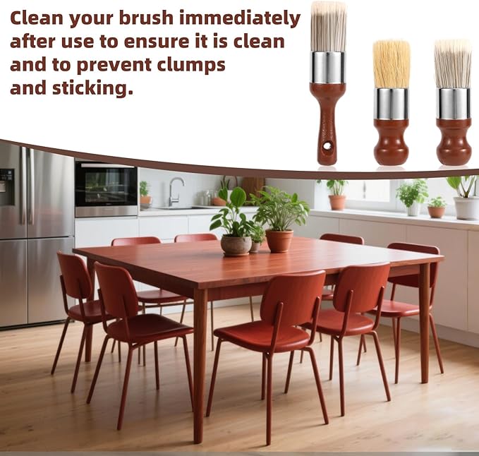 3pcs Leather Furniture Salve Brush, Wood Furniture Repair Brush Durable Salve Wax Tool Ergonomic Leather Cleaning Tool for Home Polishing Wax Application (2 Styles)