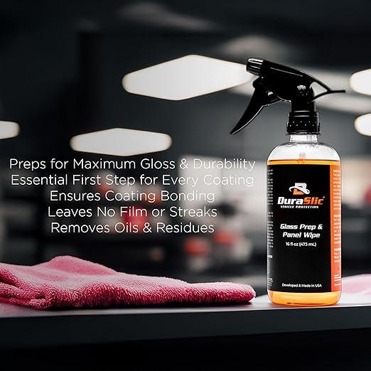 Glass Prep & Panel Wipe 16oz – Professional-Grade Surface Preparation Spray for Ceramic Coatings, Removes Oils & Residue, Streak-Free Finish, Made in USA