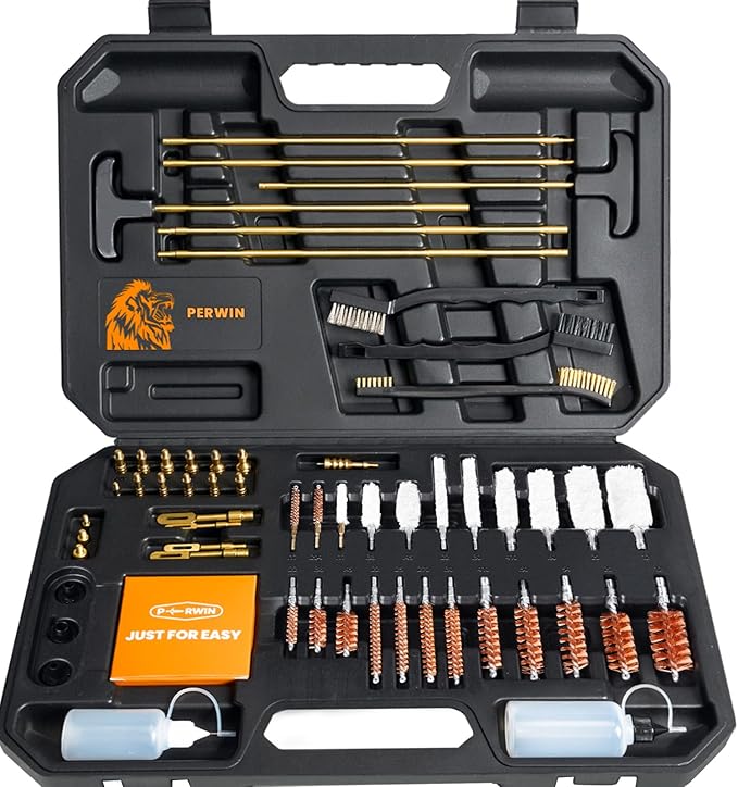 Universal Gun Cleaning Kit for All Caliber Pistol Rifle Handgun Shotgun Hunting Cleaning Kit with Brass Rods and Tough Carrying Case, Gun Accessories Gifts for Men