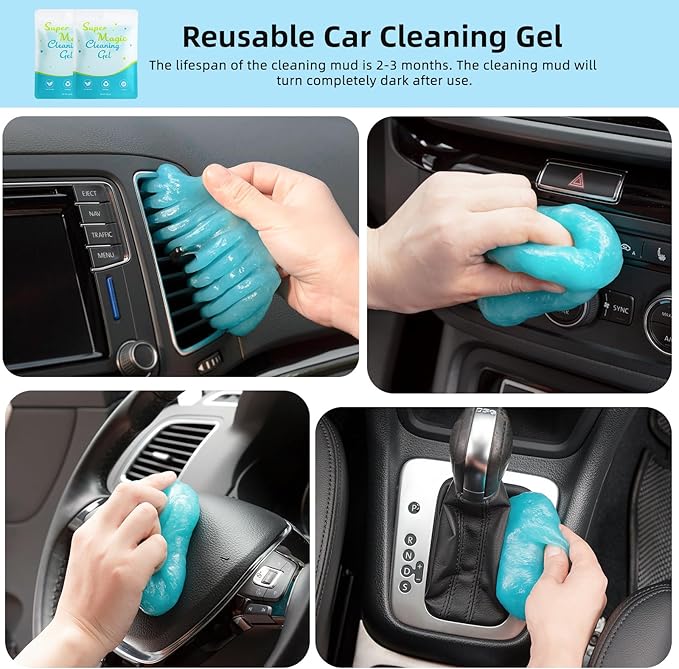 TICARVE Car Interior Detailing Cleaning Kit-10Pcs Car Screen Cleaner,Clean Gel, Detailing Brush, Cleaning Tools for Car, Keyboard and Interior Cleaning