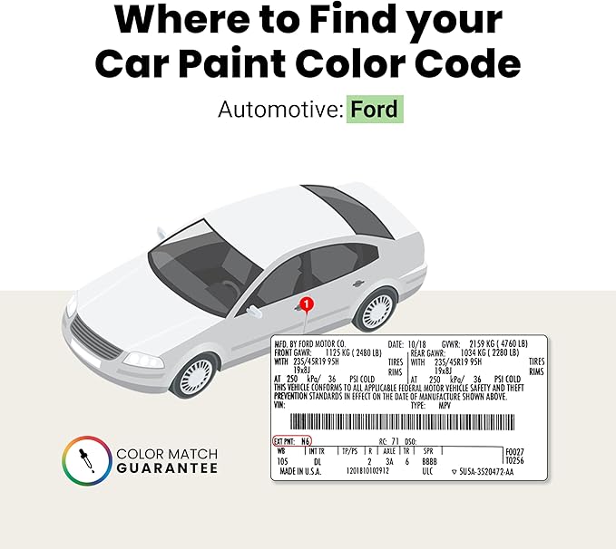 TouchUpDirect N1 Blue Jeans Metallic Compatible with Ford Exact Match Scratch Repair Touch Up Paint - Brush Kit