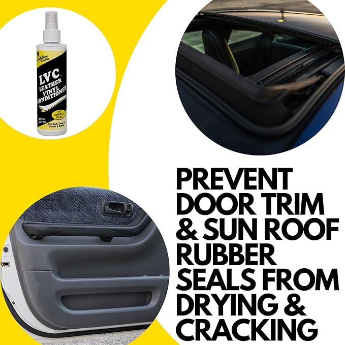 – Leather Vinyl Conditioner LVC, Protect Your Leather, Rubber, Plastic and Vinyl from Wearing, Drying & Cracking. No Greasy Film. Will Not Attract Dust! - 8 fl. oz.