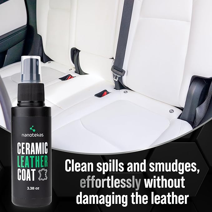 Premium Ceramic Leather Coating – Professional Leather Shield & Protector for Car Seats, Tesla Vegan Leather, Interior, Furniture, Shoes – Nano Technology Long-Lasting Leather Care