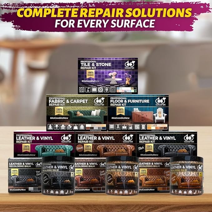 COCONIX Leather Care PRO Professional Black Leather & Vinyl Repair Kit