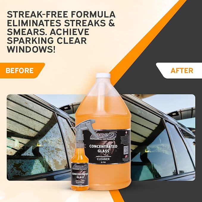 LANE'S Concentrated Auto Glass Cleaner | Tint-Safe Car Windshield, Window Cleaner | Removes Automotive Smoke Film, Fingerprints, & Smudges | Streak-Free, Safe for All Glasses | 32oz, 2 Pack