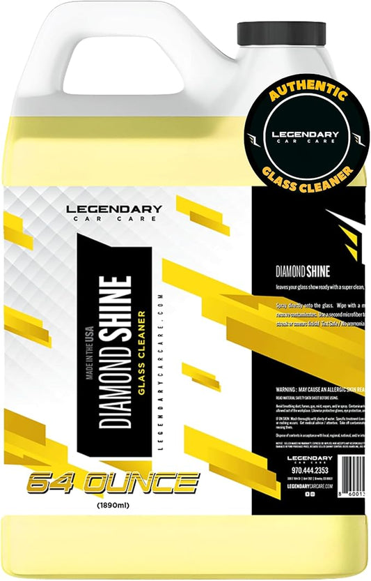 Legendary Glass Cleaner 64oz (Half Gal.) - Auto Window Cleaner Spray for Car Windows & Windshield - No Streaks, Ammonia-Free, Tint Safe - Interior/Exterior Use