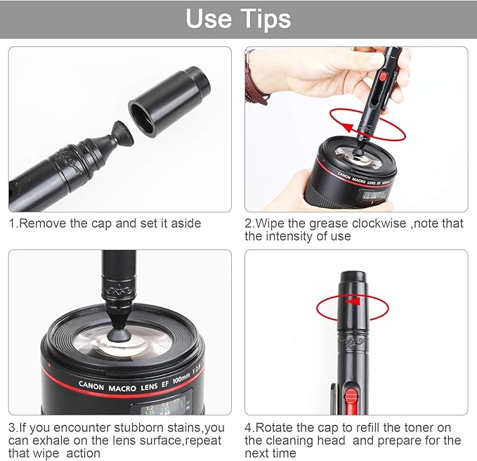 18-in-1 Professional Camera Cleaning Kit for Most DSLR Cameras (Canon, Nikon,Sony), with Air Blower/Cleaning Pen/Detergent/Cleaning Cloth/Lens Brush/Carry Case