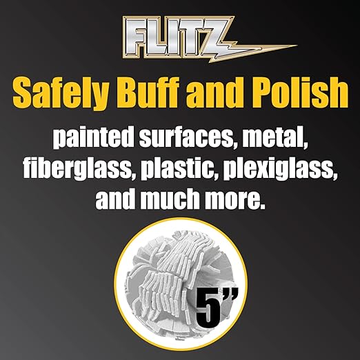 Flitz Car Buffing Kit (Basic) - USA-Made Car Care Kits for Vehicles - Includes 1lb Polish, 5" Buff Ball & 4 Microfiber Cleaning Cloths - Car Polishers and Buffers Kit to Remove Rust, Oxidation, & More