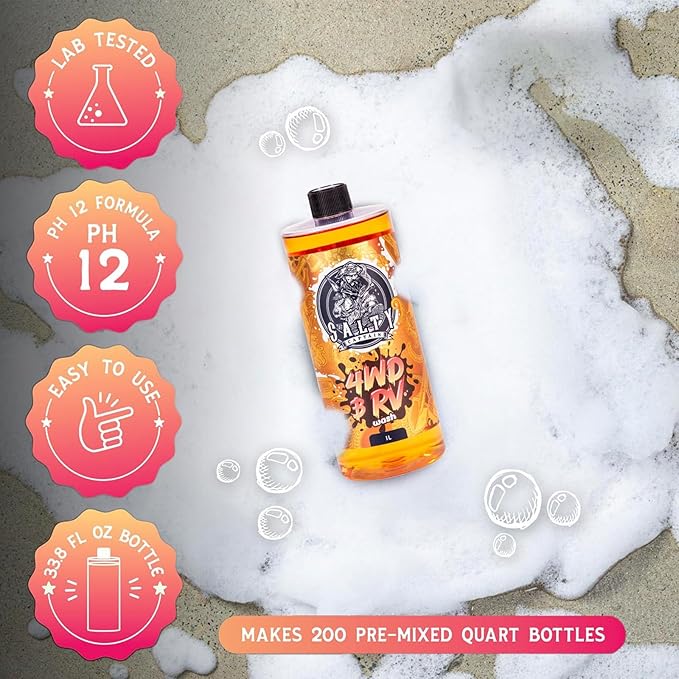 Salty Captain 4WD & RV Wash Detergent – Foaming Car Wash Soap for Foam Cannons, Foam Guns or Bucket Washes – Lab Tested Cleaner for Vehicles with Anti-Rust Protection & Safe on All Surfaces Formula