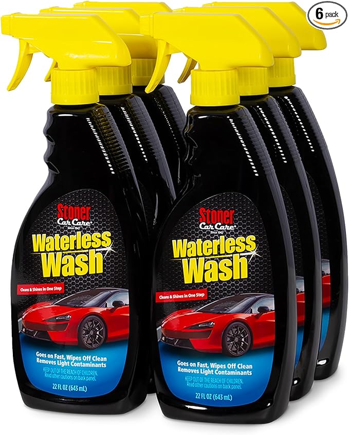 Stoner Car Care 92604-6PK Waterless Wash Car Detailing Spray – Safe, Scratch-Free Formula Quickly Cleans, Shines & Protects Cars, Trucks, Boats, Motorcycles, RVs & More – 22 Fl Oz, Pack of 6