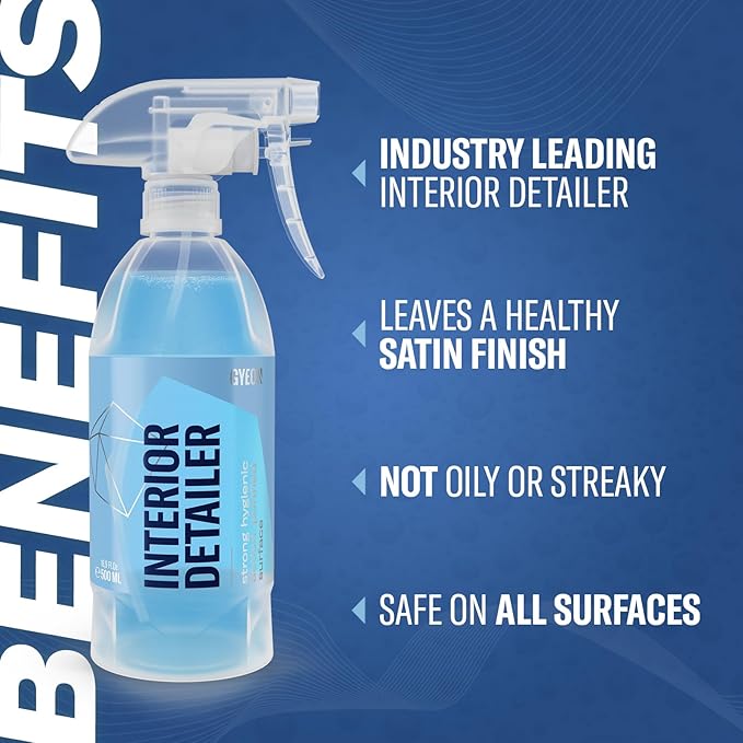 Gyeon Interior Detailer All‑Surface Car Interior Cleaner Safe on Leather Plastic Textiles Vinyl Dashboard Screen Trim Purify Matte Finish No Shine Residue
