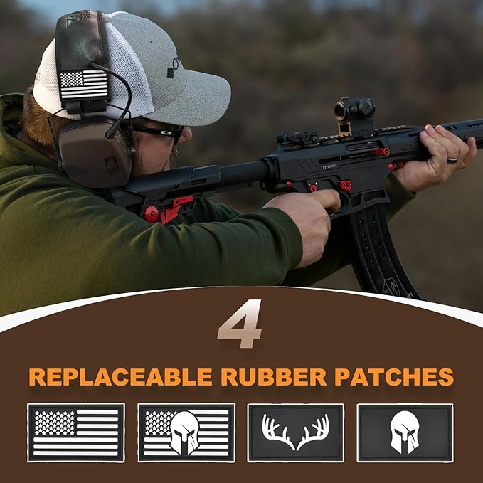 ZOHAN UPGRATED EM054 Electronic Shooting Ear Protection with 4X Sound Amplification, Slim Active Noise Reduction Earmuffs for Gun Range