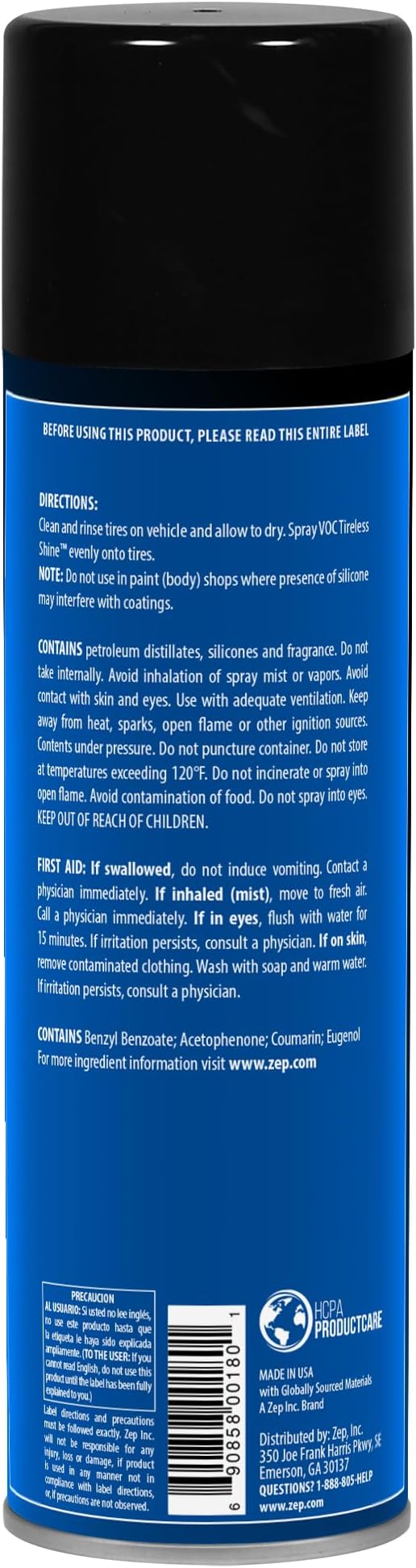 Zep Tireless Shine Tire Dressing - 14 OZ (Case of 12) - 1801