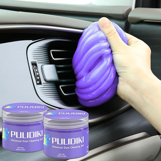 PULIDIKI Car Cleaning Gel Cleaning Putty Car Detailing Kit Car Interior Cleaner Car Slime Cleaner Dust Cleaning Supplies Car Accessories Car Gifts for Men Women Purple (2Pack)