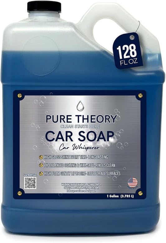 Car Whisperer – Premium Car Wash Soap 128 fl oz | High-Foam, pH-Balanced Formula | Streak-Free Shine | Protects Wax and Coatings | Safe for All Finishes | MADE IN USA