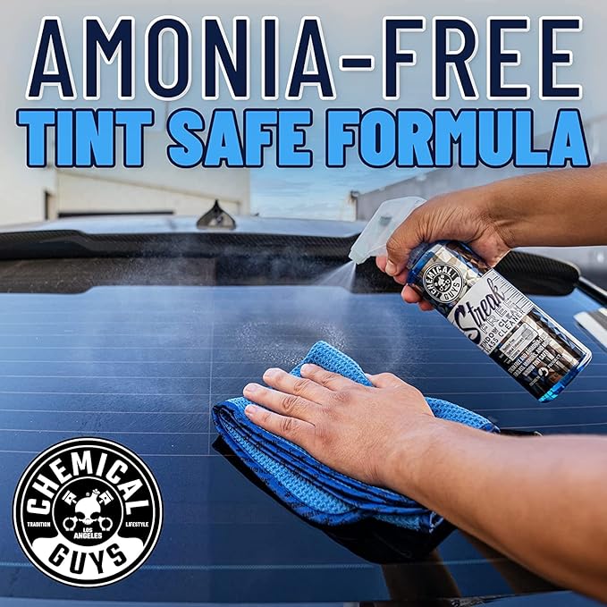 Chemical Guys Streak Free Window Cleaner – Ammonia-Free Glass Cleaner for Crystal Clear Clarity, Safe on Tint, Mirrors, Touchscreens, Windshields, and Chrome, 32 fl oz