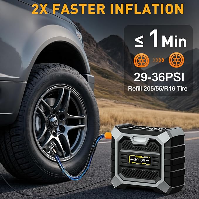 Tire Inflator Portable Air Compressor DC 12V Air Compressor Portable with Digital Pressure Gauge Air Pump for Car Tires - Car Accessories Bike, Motor