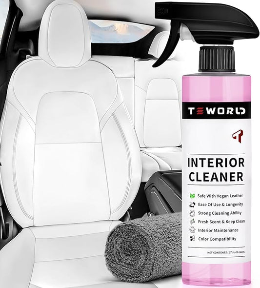 Tesla Seat Cleaner Remover Stain Biodegradable, Safe on White & Black Vegan Leather, Tesla Interior Cleaning Products for Seats, Console, Dash, Tesla Model 3/Y/S/X Accessories for 2025 | 2026