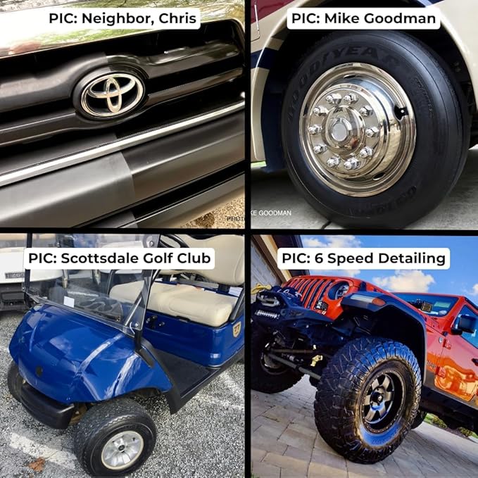 RENEW PROTECT - GLOZ Semipermanent Tire & Trim Treatment, Mid to High Shine & Durability, Floor Mat- RV- Motorcycle-Safe, Acrylic Ceramic-Hybrid Protectant, Wash-Proof, 5 min Dry-Seal 8oz