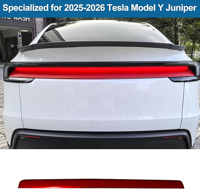 PPF Film for Tesla Model Y Juniperlliftgate Applique Wrap Sticker Exterior for Model Y Juniper Accessories Precut Protective Film Daytime Running Lights Trim Film (Red)