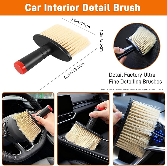 XINDELL Extendable Windshield Cleaner Tool Kit for Car, Interior & Exterior Window Cleaning with Pivot Head, Car Cleaning Microfiber Towels Kit with 3 Reusable Pads, Spray Bottle & 3 Towels (Orange)