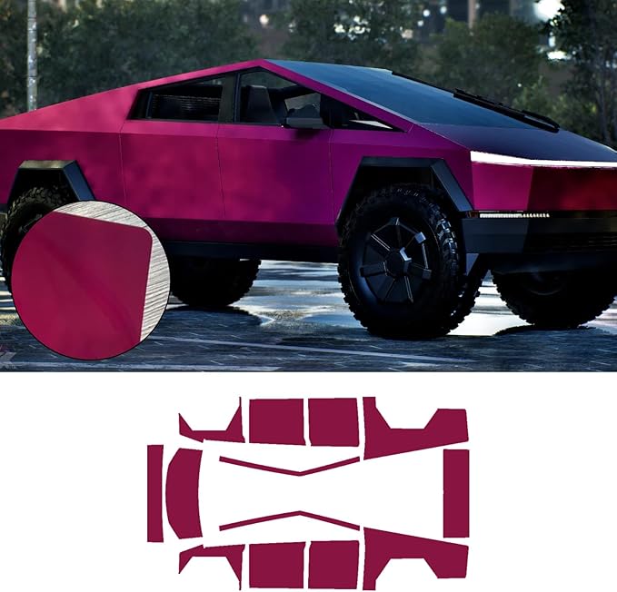 Precut Paint Protective Film for Tesla Cybertruck 2024-2026 Full Body 8.5Mil TPU PPF Color Change Film Self Adhesive Scratch Protector Exterior Accessories (Purple)