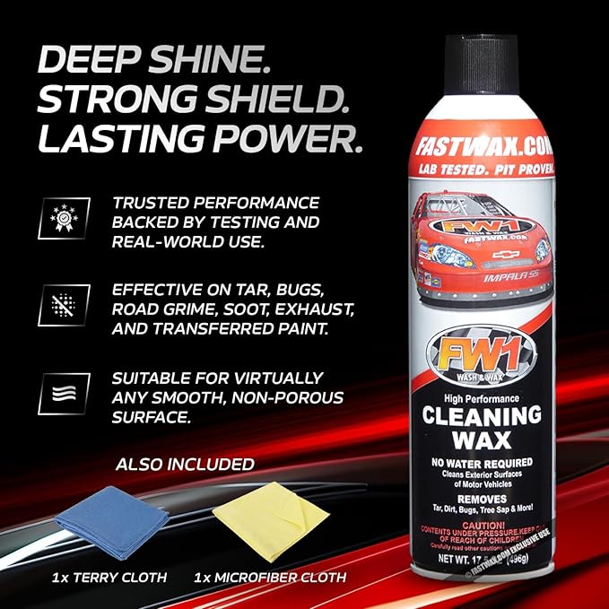 FW1 2 Pack, A High Performance Car Wax Polish | Easy To Use Scratch-Free Waterless Car Wash Spray & Detail Cleaning Polish (17.5oz) | Spray Wax for Cars, Trucks, Motorcycles, RVs and boats.
