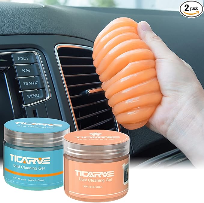 TICARVE 2Pack Car Cleaning Gel Car Putty Car Cleaning Putty Auto Tools for Car Interior Cleaner Cleaning Kits Automotive Car Cleaner Blue Orange (320g/11.2oz)