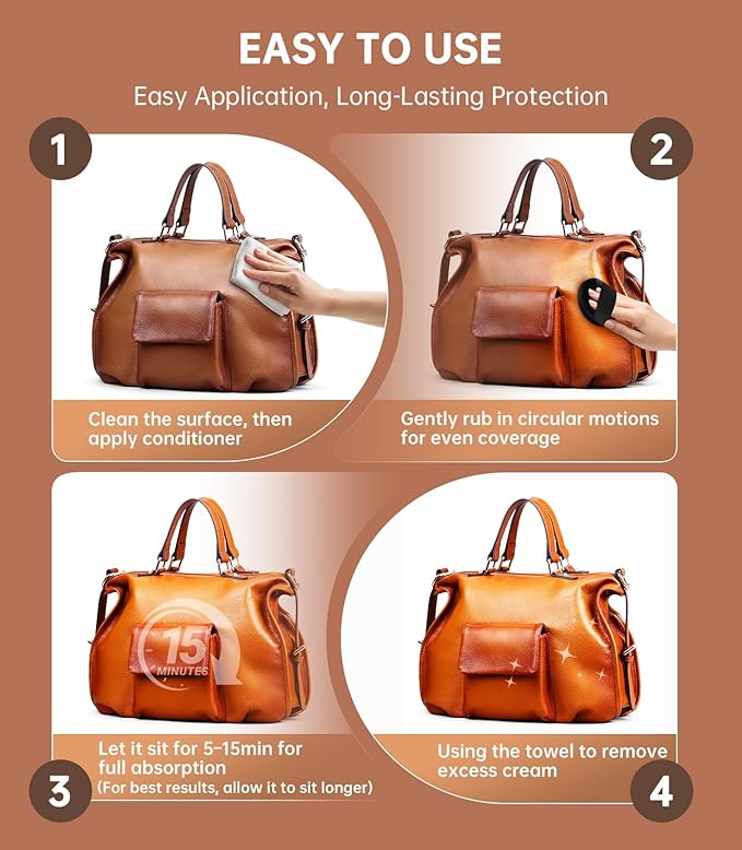 Leather Conditioner - 2 Pack, All-In-One Leather Care Treatment for Couch, Sofa & Furniture, Restores Softness & Shine, Safe for Shoes, Boots, Purses, Car Interior & Leather Seats, Family & Pet Safe