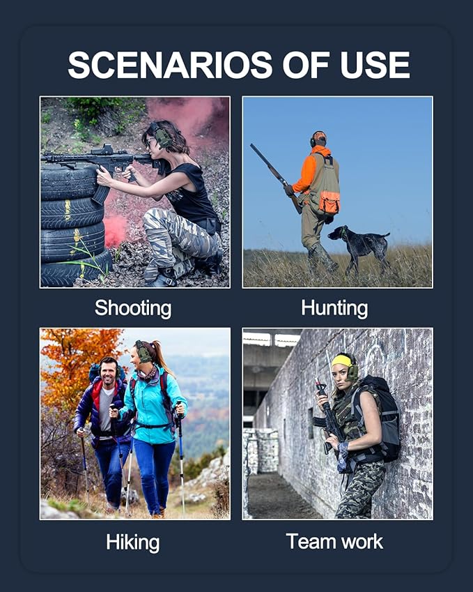 ZOHAN RH08 Rechargeable Walkie Talkie for Shooting Earmuffs, Compatibility with Howard Leight Impact Sport Series EM054