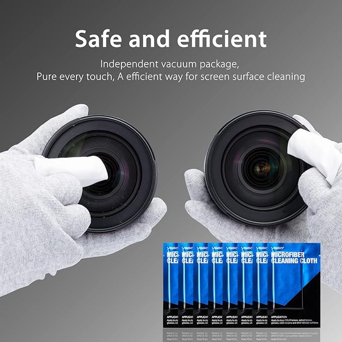 VSGO 11-in-1 Mirrorless Camera Cleaning Kit for Canon,Nikon,Sony,Samsung,Fuji DSLR Cameras, Air Blower Lens Cleaning Pen Microfiber Cloth and Portable Bottle Included (VS-A8E)