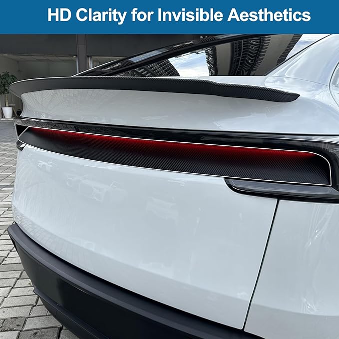 PPF Film for Tesla Model Y Juniperlliftgate Applique Wrap Sticker Exterior for Model Y Juniper Accessories Precut Protective Film Daytime Running Lights Trim Film (Carbon Fiber)