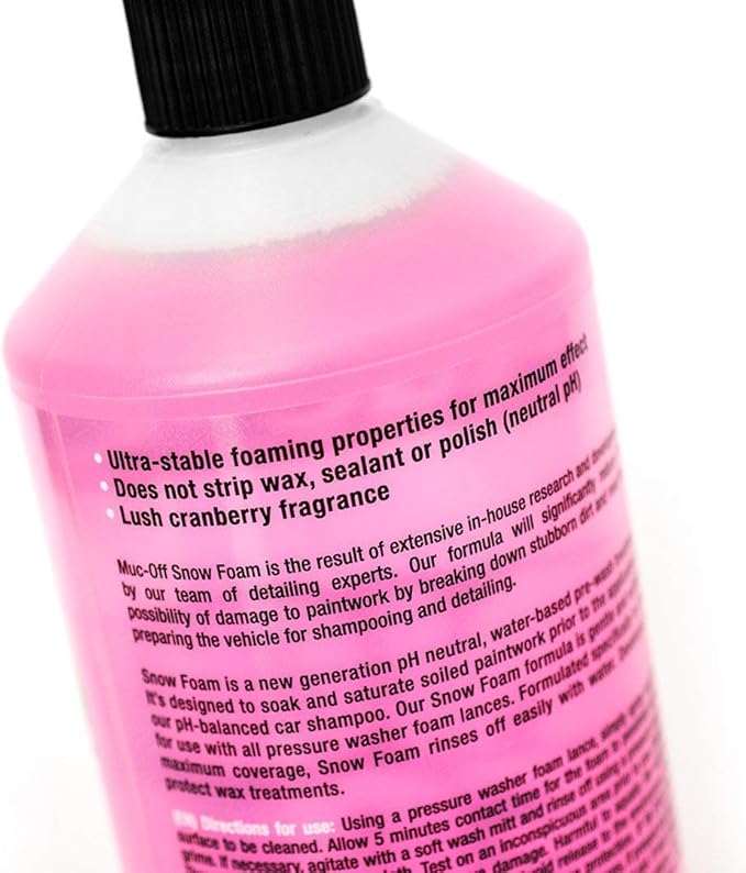 Muc-Off Snow Foam, 1 Liter - Biodegradable Car Wash Soap, Car Shampoo, Foam Cannon Soap - pH Neutral Bike Wash, Motorcycle Wash and Car Soap